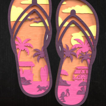 Intra απο ξύλο plywood Χρώμα wenge 3mm-4mm πάχος - Σαγιονάρα Παραλία Σκηνή με στρώματα Δίασταση 6x6 cm INTRAFABR-96804916 - Image 1