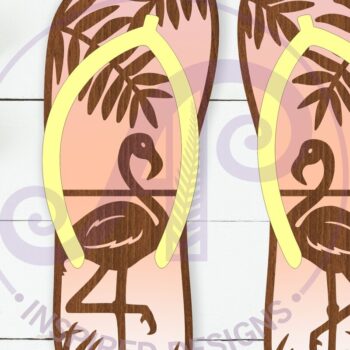 Intra απο ξύλο plywood  Χρώμα wenge 3mm-4mm πάχος - Πινακίδα τοίχου με στρώσεις Flamingo Flip Flop Δίασταση 40x50 cm INTRAFABR-24159314 - Image 1