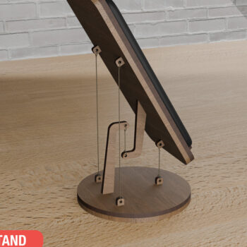 Intra απο ξύλο plywood  Χρώμα wenge 3mm-4mm πάχος - με λέιζερ με πλωτή βάση τηλεφώνου Δίασταση 30x20 cm INTRAFABR-95647140 - Image 2