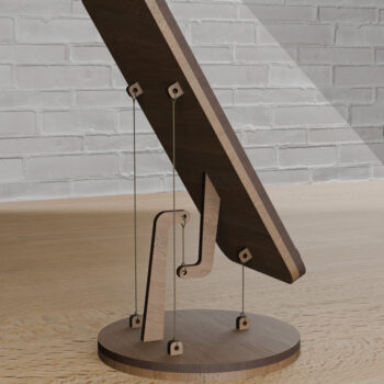 Intra απο ξύλο plywood  Χρώμα wenge 3mm-4mm πάχος - με λέιζερ με πλωτή βάση τηλεφώνου Δίασταση 30x20 cm INTRAFABR-95647140 - Image 4