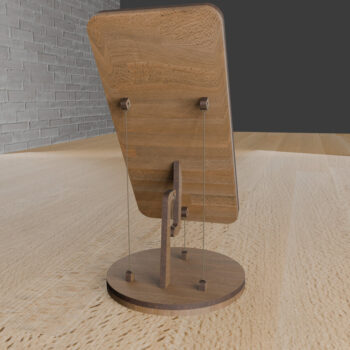 Intra απο ξύλο plywood  Χρώμα wenge 3mm-4mm πάχος - με λέιζερ με πλωτή βάση τηλεφώνου Δίασταση 30x20 cm INTRAFABR-95647140 - Image 5