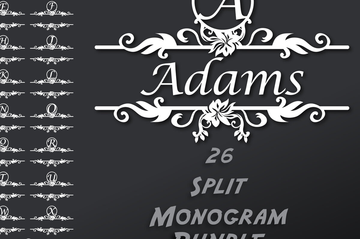 Intra απο ξύλο plywood  Χρώμα wenge 3mm-4mm πάχος - Floral a-Z Split Monogram Bundle Δίασταση 40x50 cm INTRAFABR-112234094