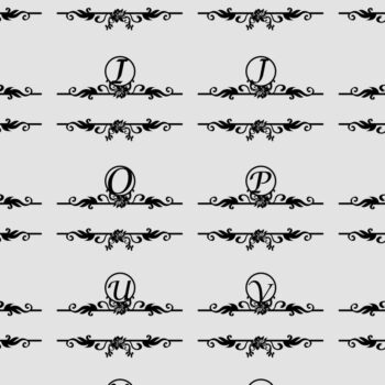 Intra απο ξύλο plywood  Χρώμα wenge 3mm-4mm πάχος - Floral a-Z Split Monogram Bundle Δίασταση 40x50 cm INTRAFABR-112234094 - Image 3