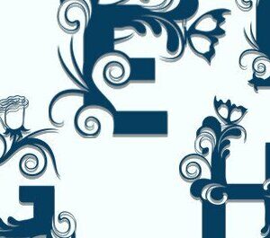 Intra απο ξύλο plywood  Χρώμα wenge 3mm-4mm πάχος - Floral Alphabet Δίασταση 30x20 cm INTRAFABR-96140226