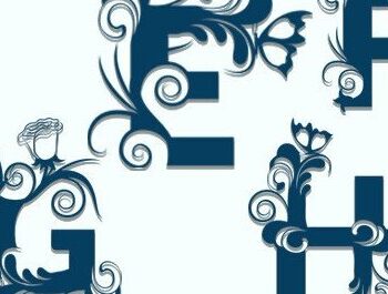 Intra απο ξύλο plywood  Χρώμα wenge 3mm-4mm πάχος - Floral Alphabet Δίασταση 30x20 cm INTRAFABR-96140226 - Image 1