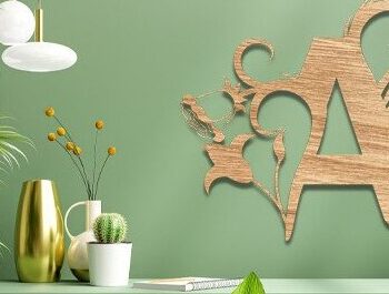 Intra απο ξύλο plywood  Χρώμα wenge 3mm-4mm πάχος - Floral Alphabet , ένα γράμμα Δίασταση 30x20 cm INTRAFABR-123036393 - Image 3
