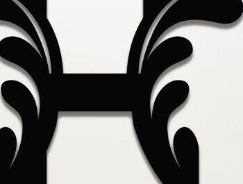 Intra απο ξύλο plywood Χρώμα wenge 3mm-4mm πάχος - Floral Alphabet , γράμμα H Δίασταση 30x20 cm INTRAFABR-114760243 - Image 1