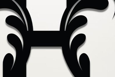 Intra απο ξύλο plywood  Χρώμα wenge 3mm-4mm πάχος - Floral Alphabet , γράμμα H Δίασταση 30x20 cm INTRAFABR-114760243