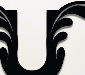 Intra απο ξύλο plywood  Χρώμα wenge 3mm-4mm πάχος - Floral Alphabet , U Letter Δίασταση 30x20 cm INTRAFABR-110179646