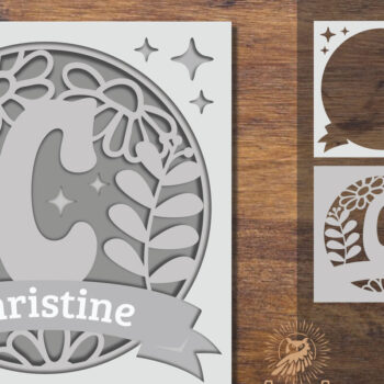 Intra απο ξύλο plywood  Χρώμα wenge 3mm-4mm πάχος - Floral Alphabet Shadow Box - Γράμμα Γ Δίασταση 25x25 cm INTRAFABR-68696626 - Image 1