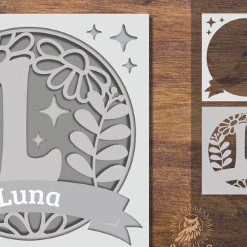 Intra απο ξύλο plywood Χρώμα wenge 3mm-4mm πάχος - Floral Alphabet Shadow Box - Letter L Δίασταση 25x25 cm INTRAFABR-88072743 - Image 1