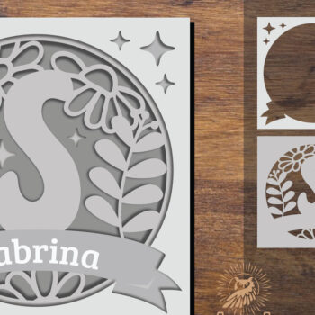 Intra απο ξύλο plywood Χρώμα wenge 3mm-4mm πάχος - Floral Alphabet Shadow Box - Letter S Δίασταση 25x25 cm INTRAFABR-88150372 - Image 1