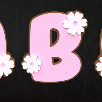 Intra απο ξύλο plywood  Χρώμα wenge 3mm-4mm πάχος - Floral Alphabet Δίασταση 6x6 cm INTRAFABR-88207521 - Image 1