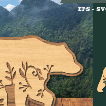 Intra απο ξύλο plywood  Χρώμα wenge 3mm-4mm πάχος - Floral Bear Decoration 2 Δίασταση 20x20 cm INTRAFABR-96140295 - Image 1