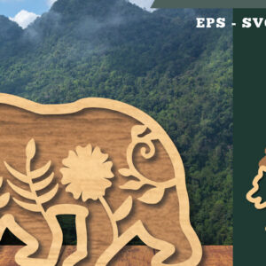 Intra απο ξύλο plywood  Χρώμα wenge 3mm-4mm πάχος - Floral Bear Decoration 5 Δίασταση 20x20 cm INTRAFABR-68697891