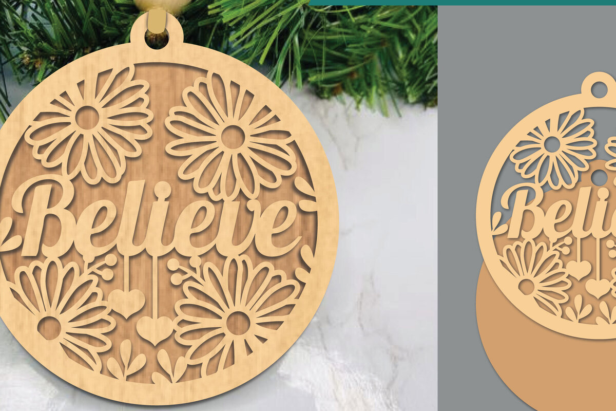 Intra απο ξύλο plywood  Χρώμα wenge 3mm-4mm πάχος - Στολίδι Floral Believe Δίασταση 6x6 cm INTRAFABR-102420167