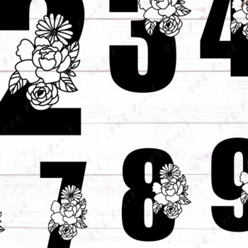 Intra απο ξύλο plywood Χρώμα wenge 3mm-4mm πάχος - Floral αριθμοί γενεθλίων Δίασταση 20x20 cm INTRAFABR-113483340 - Image 1