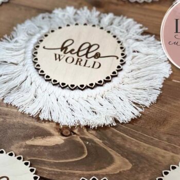 Intra απο ξύλο plywood  Χρώμα wenge 3mm-4mm πάχος - Floral Boho Baby Milestone Δίασταση 30x20 cm INTRAFABR-113151714 - Image 3