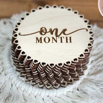 Intra απο ξύλο plywood  Χρώμα wenge 3mm-4mm πάχος - Floral Boho Baby Milestone Δίασταση 30x20 cm INTRAFABR-113151714 - Image 4