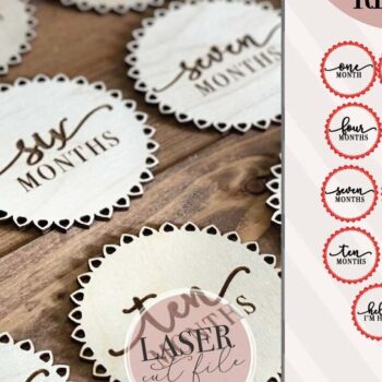 Intra απο ξύλο plywood  Χρώμα wenge 3mm-4mm πάχος - Floral Boho Baby Milestone Δίασταση 30x20 cm INTRAFABR-113151714 - Image 5