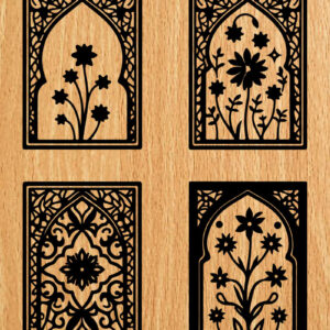 Intra απο ξύλο plywood  Χρώμα wenge 3mm-4mm πάχος - λέιζερ σελιδοδεικτών Floral Δίασταση 4x4 cm INTRAFABR-112304307