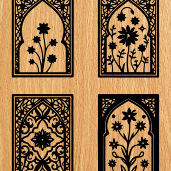 Intra απο ξύλο plywood Χρώμα wenge 3mm-4mm πάχος - λέιζερ σελιδοδεικτών Floral Δίασταση 4x4 cm INTRAFABR-112304307 - Image 1