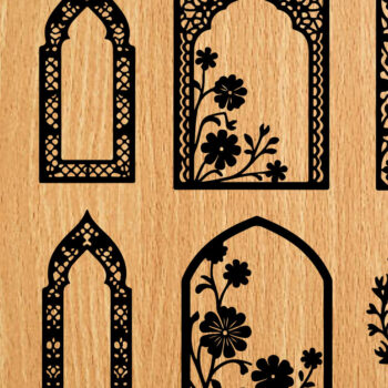 Intra απο ξύλο plywood Χρώμα wenge 3mm-4mm πάχος - λέιζερ σελιδοδεικτών Floral Δίασταση 4x4 cm INTRAFABR-112411255 - Image 2