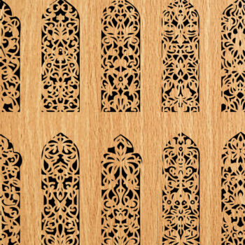 Intra απο ξύλο plywood Χρώμα wenge 3mm-4mm πάχος - λέιζερ σελιδοδεικτών Floral Δίασταση 4x4 cm INTRAFABR-123036620 - Image 1