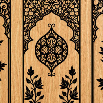 Intra απο ξύλο plywood Χρώμα wenge 3mm-4mm πάχος - λέιζερ σελιδοδεικτών Floral Δίασταση 4x4 cm INTRAFABR-95782065 - Image 2