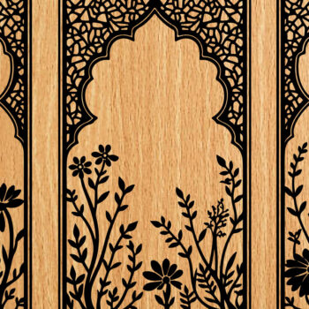 Intra απο ξύλο plywood Χρώμα wenge 3mm-4mm πάχος - λέιζερ σελιδοδεικτών Floral Δίασταση 4x4 cm INTRAFABR-97000353 - Image 1