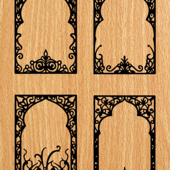 Intra απο ξύλο plywood Χρώμα wenge 3mm-4mm πάχος - λέιζερ σελιδοδεικτών Floral Δίασταση 4x4 cm INTRAFABR-68698736 - Image 2