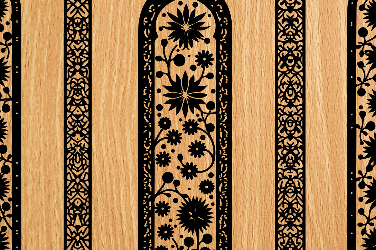 Intra απο ξύλο plywood  Χρώμα wenge 3mm-4mm πάχος - λέιζερ σελιδοδεικτών Floral Δίασταση 4x4 cm INTRAFABR-39554815