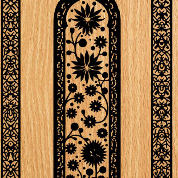 Intra απο ξύλο plywood Χρώμα wenge 3mm-4mm πάχος - λέιζερ σελιδοδεικτών Floral Δίασταση 4x4 cm INTRAFABR-39554815 - Image 2