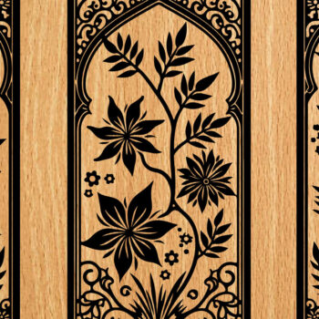 Intra απο ξύλο plywood Χρώμα wenge 3mm-4mm πάχος - λέιζερ σελιδοδεικτών Floral Δίασταση 4x4 cm INTRAFABR-108551740 - Image 1