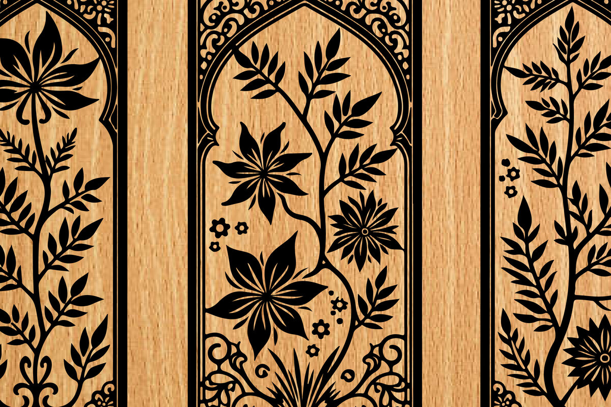 Intra απο ξύλο plywood  Χρώμα wenge 3mm-4mm πάχος - λέιζερ σελιδοδεικτών Floral Δίασταση 4x4 cm INTRAFABR-108551740