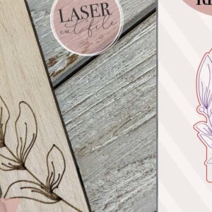 Intra απο ξύλο plywood  Χρώμα wenge 3mm-4mm πάχος - Floral Bookmark Δίασταση 20x20 cm INTRAFABR-108926046