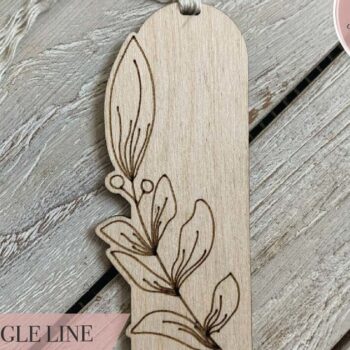 Intra απο ξύλο plywood Χρώμα wenge 3mm-4mm πάχος - Floral Bookmark Δίασταση 20x20 cm INTRAFABR-108926046 - Image 5