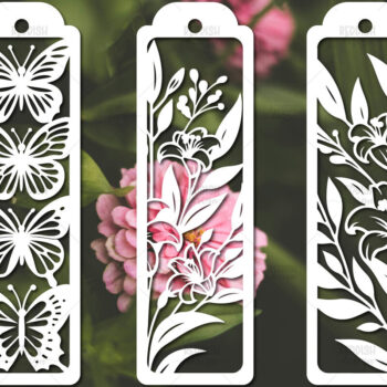 Intra απο ξύλο plywood Χρώμα wenge 3mm-4mm πάχος - Floral σελιδοδείκτες Paper Cut Δίασταση 7x7 cm INTRAFABR-79628814 - Image 1