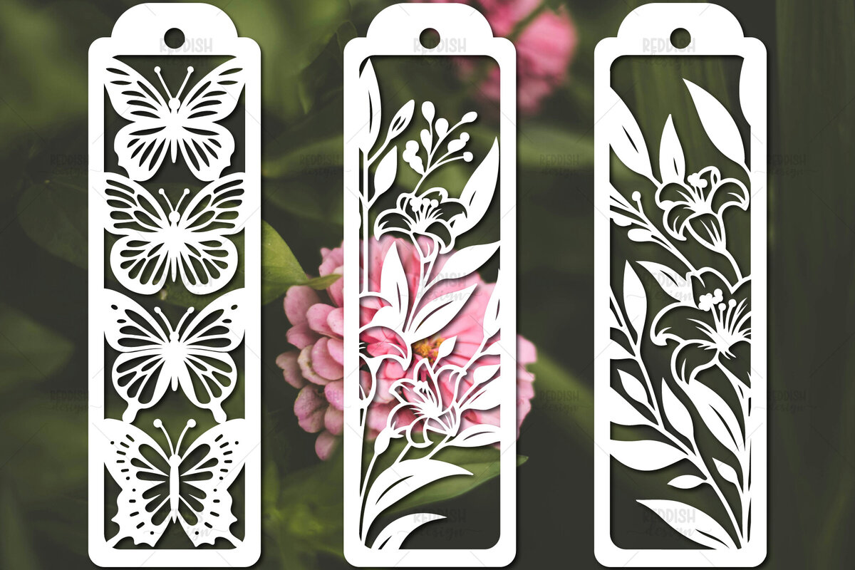 Intra απο ξύλο plywood  Χρώμα wenge 3mm-4mm πάχος - Floral σελιδοδείκτες Paper Cut Δίασταση 7x7 cm INTRAFABR-79628814