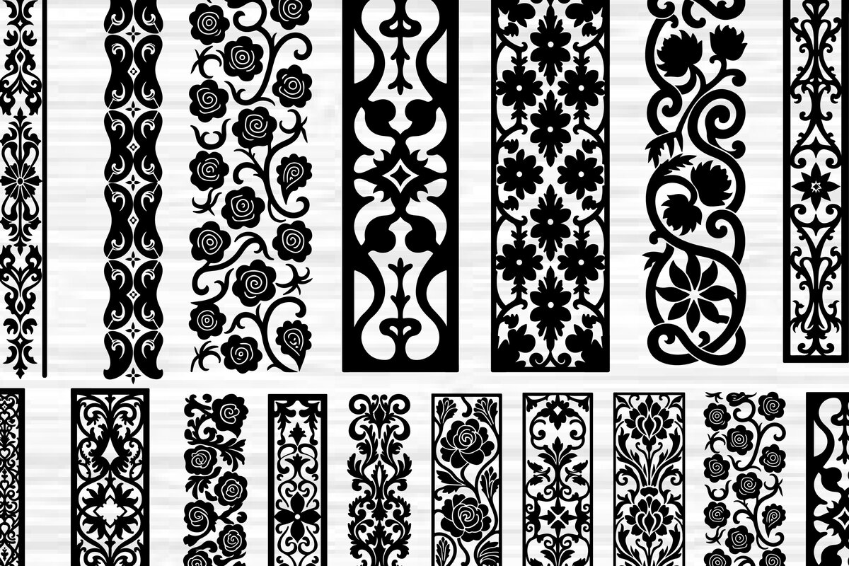 Intra απο ξύλο plywood  Χρώμα wenge 3mm-4mm πάχος - Πακέτο με μοτίβο κοπής με φλοράλ Border Δίασταση 30x30 cm INTRAFABR-79628848