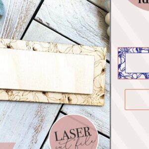 Intra απο ξύλο plywood  Χρώμα wenge 3mm-4mm πάχος - Floral Border Sign Laser Δίασταση 6x6 cm INTRAFABR-107720683