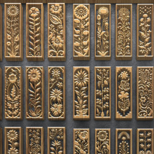 Intra απο ξύλο plywood  Χρώμα wenge 3mm-4mm πάχος - Floral Border Strip Bundle Δίασταση 3200x7200 cm INTRAFABR-107740201