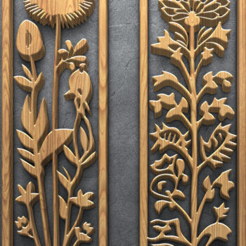 Intra απο ξύλο plywood Χρώμα wenge 3mm-4mm πάχος - Floral Border Strip Bundle Δίασταση 3200x7200 cm INTRAFABR-107740201 - Image 2