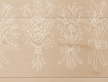 Intra απο ξύλο plywood  Χρώμα wenge 3mm-4mm πάχος - Floral Bouquet Cut Mega Bundle 1606 Δίασταση 20x20 cm INTRAFABR-43409869 - Image 2