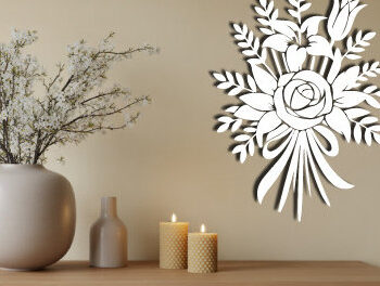 Intra απο ξύλο plywood  Χρώμα wenge 3mm-4mm πάχος - Floral Bouquet Cut Mega Bundle 1606 Δίασταση 20x20 cm INTRAFABR-43409869 - Image 4