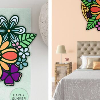 Intra απο ξύλο plywood  Χρώμα wenge 3mm-4mm πάχος - Μπουκέτο λουλουδιών σε στυλ Ζεν Doodle Δίασταση 6x6 cm INTRAFABR-43409895 - Image 1