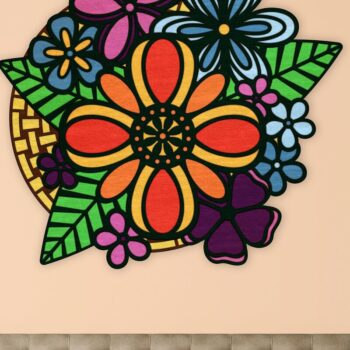 Intra απο ξύλο plywood  Χρώμα wenge 3mm-4mm πάχος - Μπουκέτο λουλουδιών σε στυλ Ζεν Doodle Δίασταση 6x6 cm INTRAFABR-43409895 - Image 4