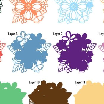 Intra απο ξύλο plywood  Χρώμα wenge 3mm-4mm πάχος - Μπουκέτο λουλουδιών σε στυλ Ζεν Doodle Δίασταση 6x6 cm INTRAFABR-43409895 - Image 5