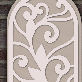 Intra απο ξύλο plywood  Χρώμα wenge 3mm-4mm πάχος - Floral Branch Layered Δίασταση 20x20 cm INTRAFABR-78213832 - Image 1