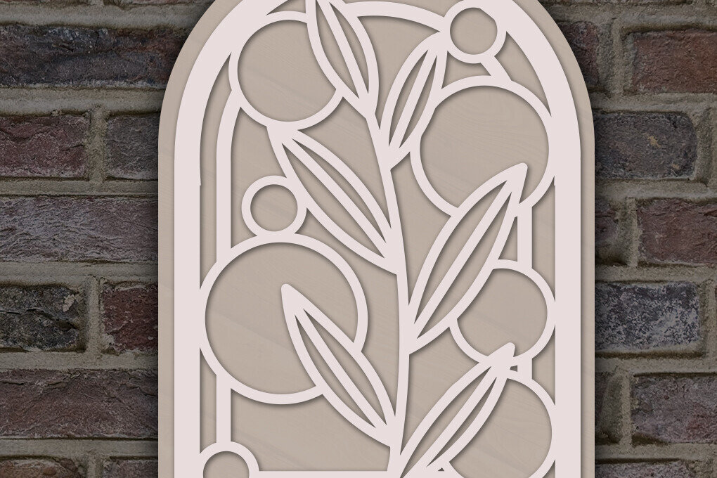 Intra απο ξύλο plywood  Χρώμα wenge 3mm-4mm πάχος - Floral Branches Layered Δίασταση 20x20 cm INTRAFABR-43352753